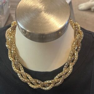 Elegant Gold Braided Necklace